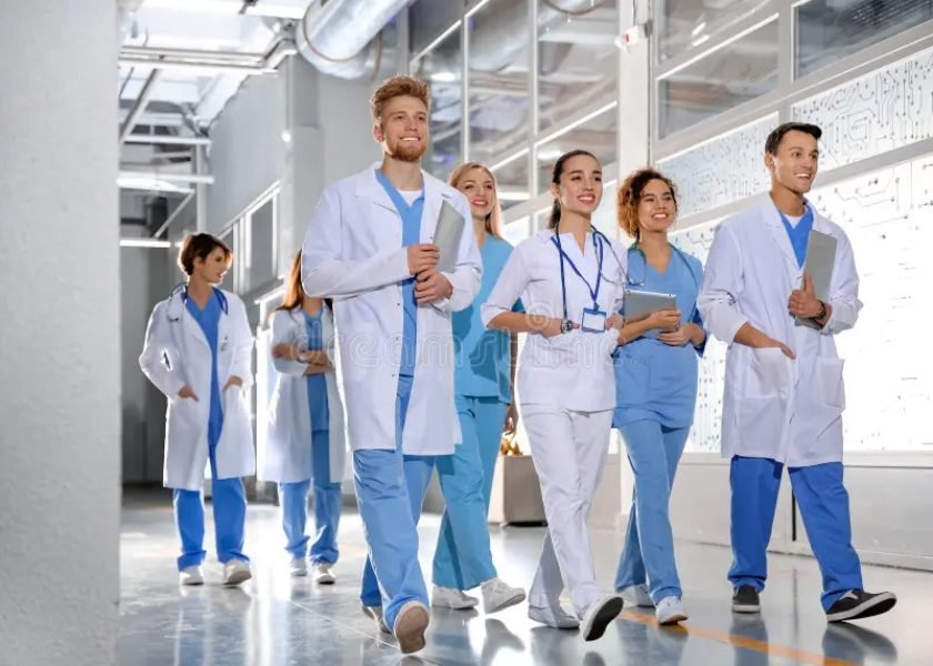 group-medical-students-college-hallway-143304567